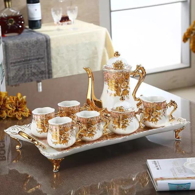 ティー・コーヒーカップセット カップ＆ソーサー4客セット 豪華カップセット