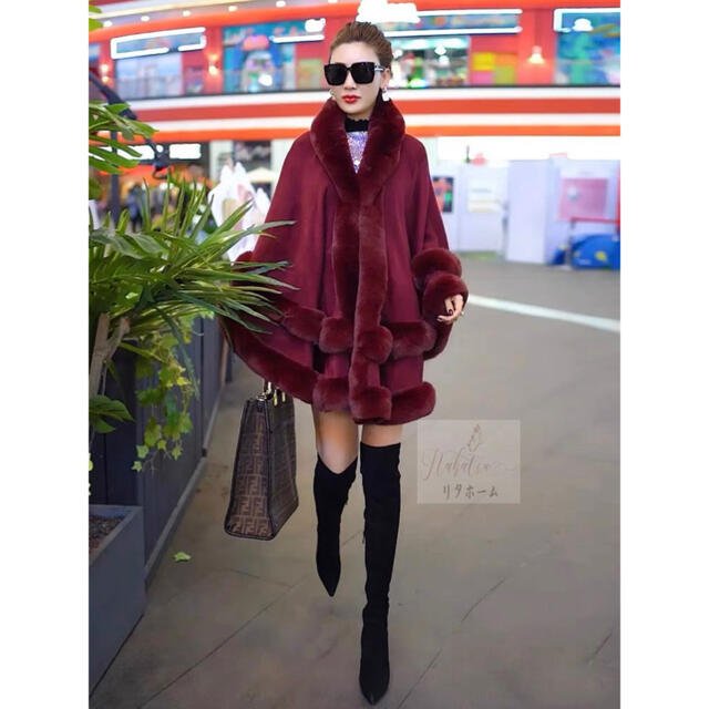 毛皮風ミンクケープ ．ファーショール ファーストール ポンチョ ボレロ ストール