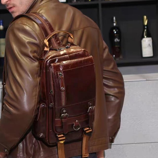 多機能バッグ 高品質本革 手染め手縫い 牛革レザー ビジネス総本革 