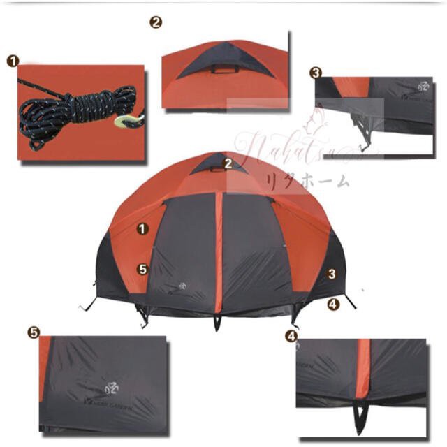 広いスペース★屋外テント 大型テント 8人用屋外ファミリー キャンプ装備