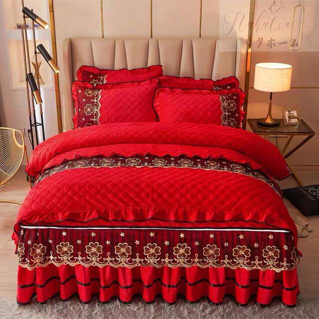 ワイドダブル ベッド用品4点セット ．寝具 枕カバー掛け布団カバー ベッドパッドの通販は