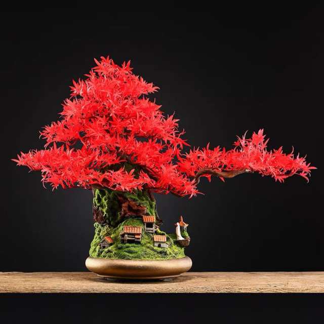 インテリアグリーン 高級模造迎客松盆栽 置物 禅意迎客松盆栽装飾品 人工観葉植物