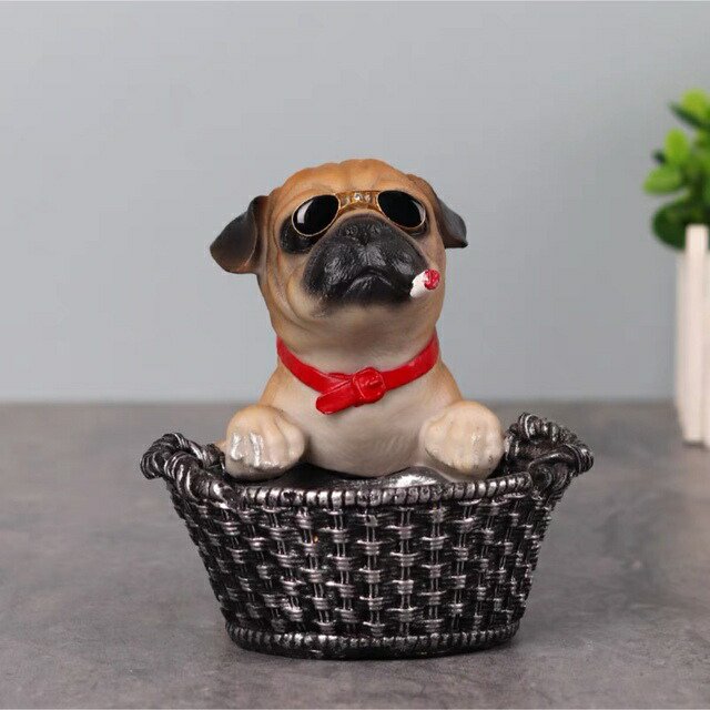 パグ 置物 小物入れドッグ 犬 収納ボックス 卓上収納 雑貨収納 かご  