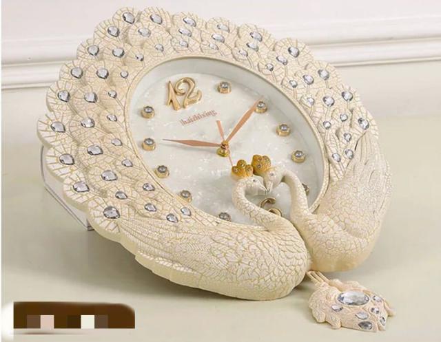 クロック。壁掛け時計 かけ時計 姫系雑貨 クジャク柄の通販は