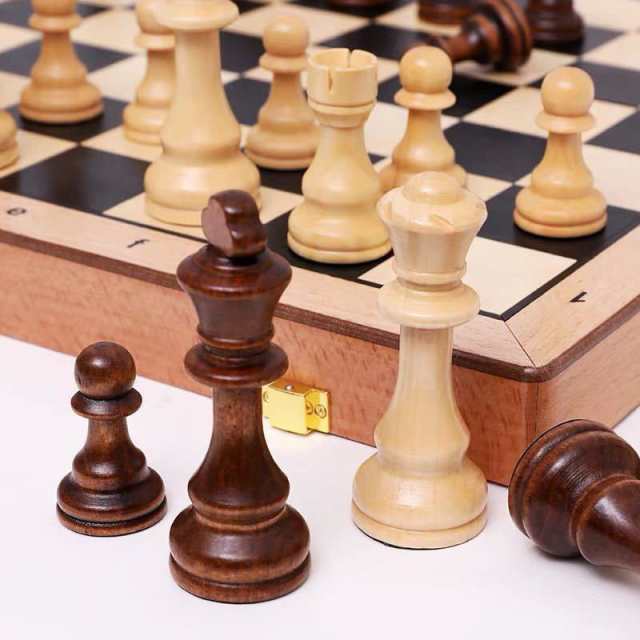 チェスセット チェス盤 駒 ボードゲーム アンティーク 折り畳み盤 高級