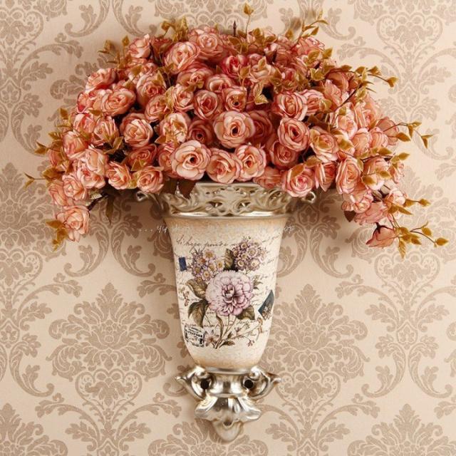 1020T18-1陶器.壁飾り 人工観葉植物 壁掛けインテリア ディスプレイ 壁掛けミックスグリーン 造花 壁掛け