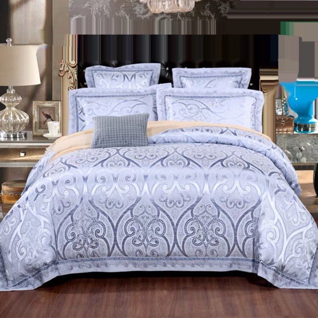 高級ワイドダブル ベッド用品4点セット．ボックスシーツ 枕カバー掛け布団カバー