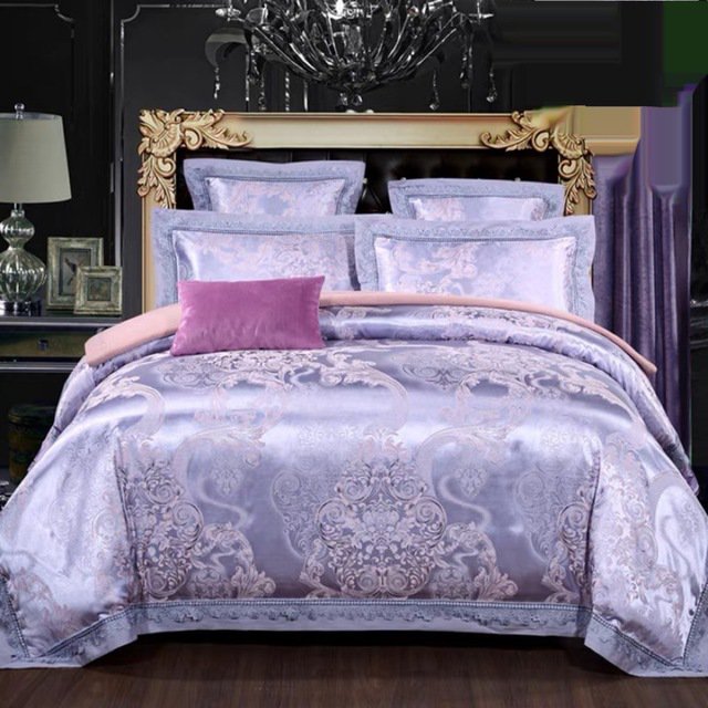 高級ワイドダブル ベッド用品4点セット．ボックスシーツ 枕カバー掛け布団カバー