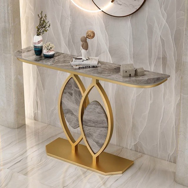 高級コンソールテーブル 岩板サイドテーブル 玄関テーブル 花台 植木鉢置きの通販は