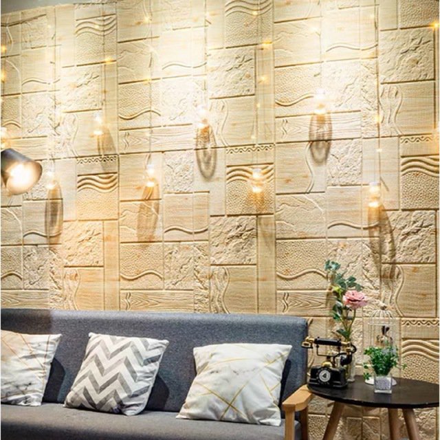 20枚 70cm×70cm 背景壁 割引 3D立体レンガ模様壁紙 防水汚い防止カビ