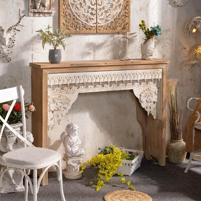 高級サイドテーブル コンソールテーブル 玄関テーブル花台 電話台 アンティーク調の通販は