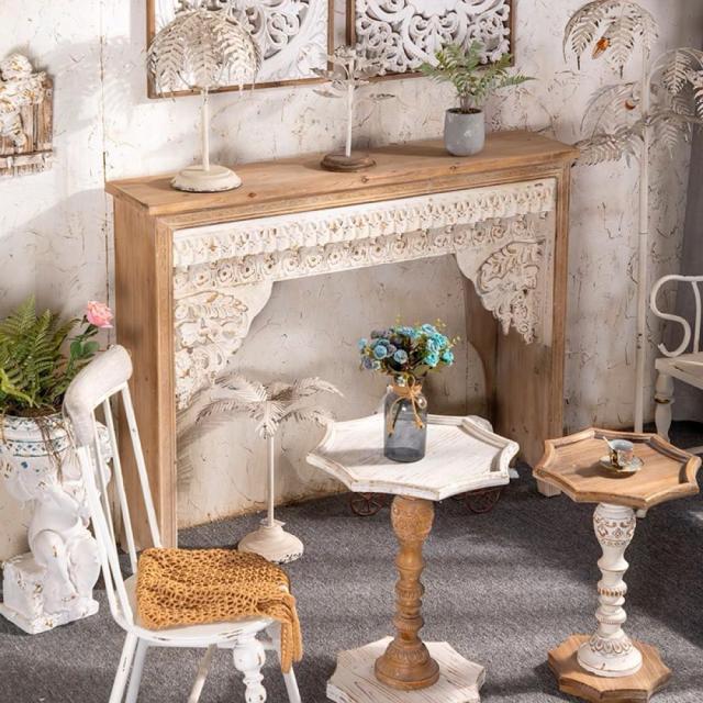 高級サイドテーブル コンソールテーブル 玄関テーブル花台 電話台 アンティーク調の通販は