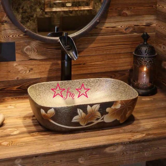 高級洗面台 洗面ボウルセット 洗面ボール 陶器 手水鉢 ．手洗器 手洗い鉢 洗面器 蛇口 排水金具付き