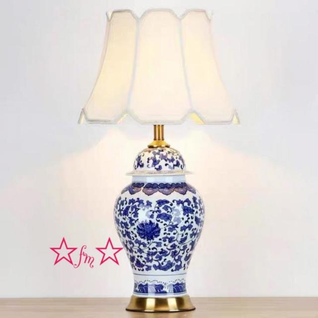 大型照明スタンドライト テーブルランプ デスクライト 高級陶器卓上ステンド 高さ75cmの通販は