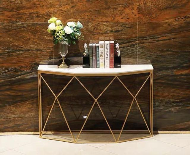 高級サイドテーブル コンソールテーブル 玄関テーブル 花台 電話台 アンティーク調デザイン幅100cm 人造大理石の通販は 93,926円