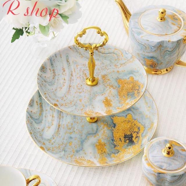 ケーキ スタンド プレート 2段セット アフタヌーンティー フルーツ トレー 皿の通販は