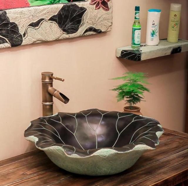 1220F38豪華洗面ボウルセット陶器洗面台 トイレ 手水鉢 手洗器 手洗い鉢 洗面器 蛇口 排水金具付きの通販は 55,242円