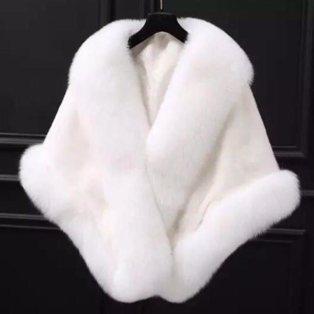 フェイクファー ストール レディース 大判ショール 高級ケープ 豪華フェイクファー肩掛け