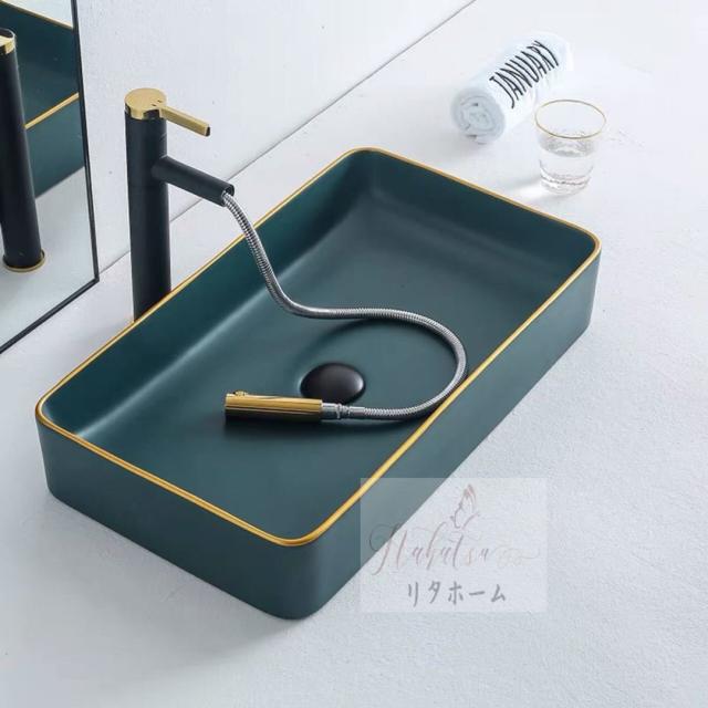 BB0A 高級洗面台 洗面ボウルセット 洗面ボール 陶器 手水鉢 蛇口 排水金具付き