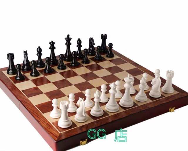 新品チェスセット チェス盤 駒 ボードゲーム アンティーク 折り畳み盤