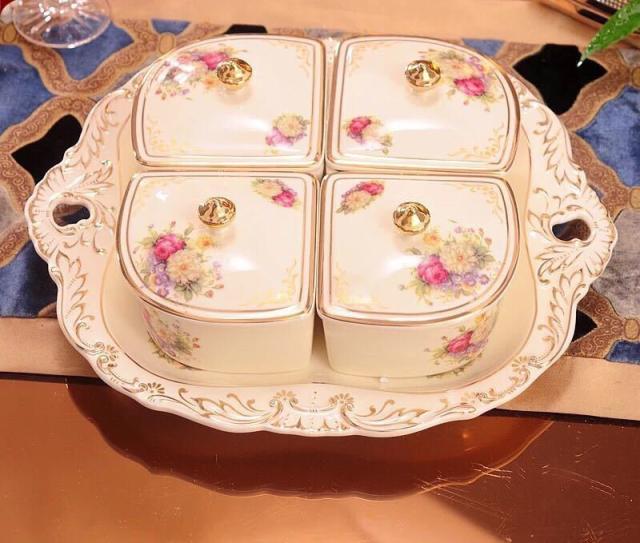 高級果物皿 盛り皿 お菓子皿、フルーツプレート、花柄豪華〜果物カゴ お菓子鉢