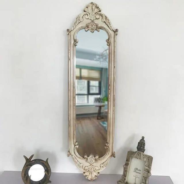 壁掛け鏡 壁掛け 壁掛けミラー ウォールミラ 27x98cm 高級豪華鏡 アンティーク調