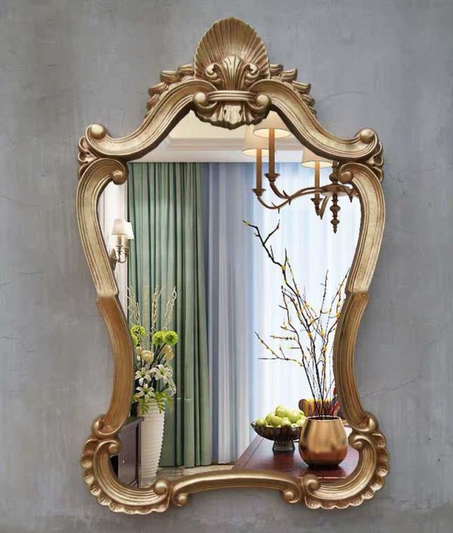 ☆vintageミラー鏡アンティーク調 ウォールミラー 壁掛け 楕円大型 美容室