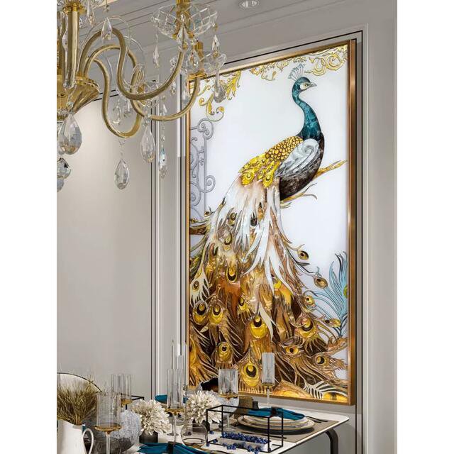 ガラス琺瑯彩 粉彩 洋彩 高級琺瑯飾り絵 玄関 壁掛け 粉彩工芸品アートパネルの通販は