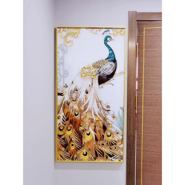 ガラス琺瑯彩 粉彩 洋彩 高級琺瑯飾り絵 玄関 壁掛け 粉彩工芸品アートパネルの通販は