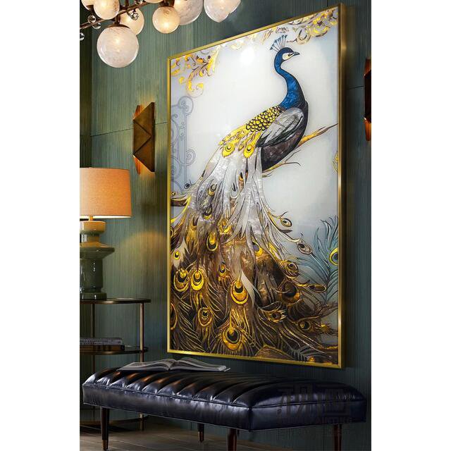 ガラス琺瑯彩 粉彩 洋彩 高級琺瑯飾り絵 玄関 壁掛け 粉彩工芸品アートパネルの通販は