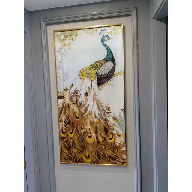 ガラス琺瑯彩 粉彩 洋彩 高級琺瑯飾り絵 玄関 壁掛け 粉彩工芸品アートパネルの通販は