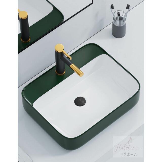 高級洗面台 洗面ボウルセット洗面ボール 陶器 手水鉢 手洗器蛇口 排水金具付きの通販は 57,009円