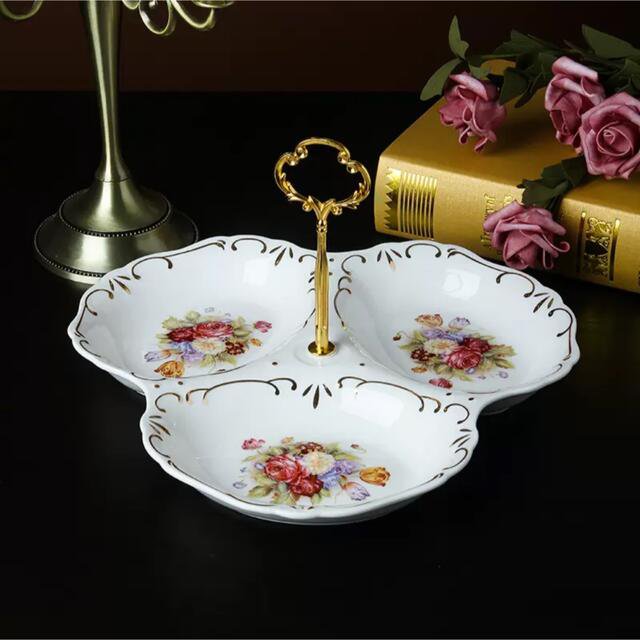 高級果物皿 盛り皿 お菓子皿、フルーツプレート、花柄豪華〜果物カゴ