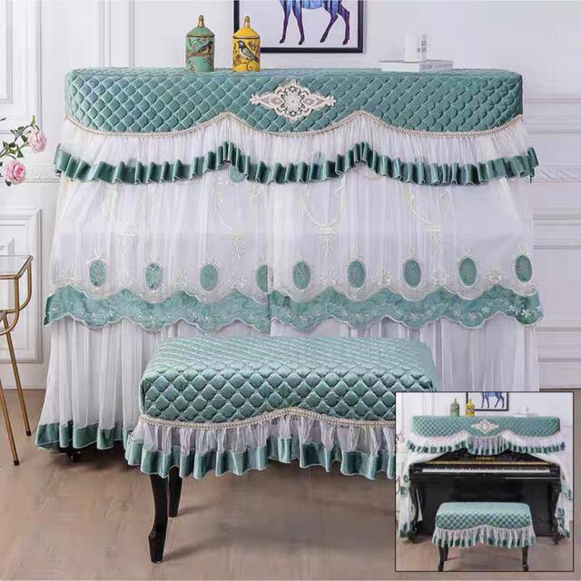 高級ピアノカバーと椅子カバー2点セット レース 防塵カバーの通販は