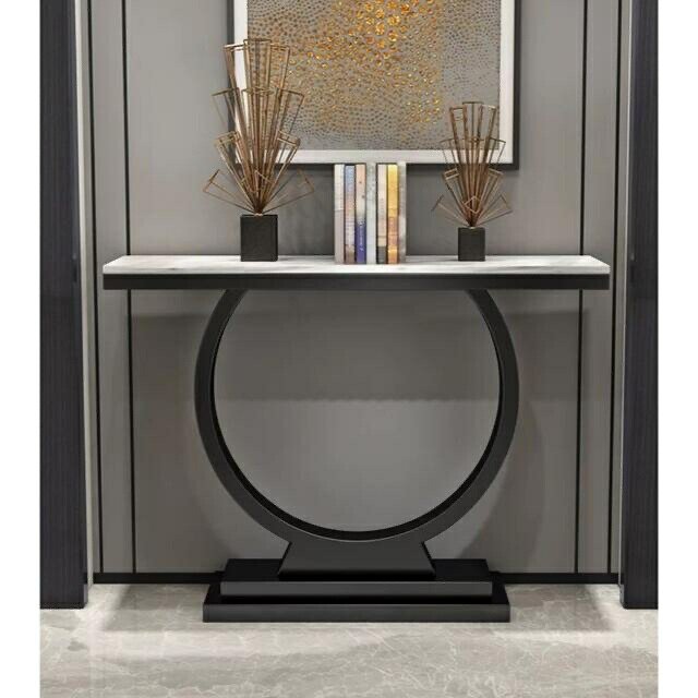 高級サイドテーブル 人造大理石コンソールテーブル 玄関テーブル 花台 電話台の通販は