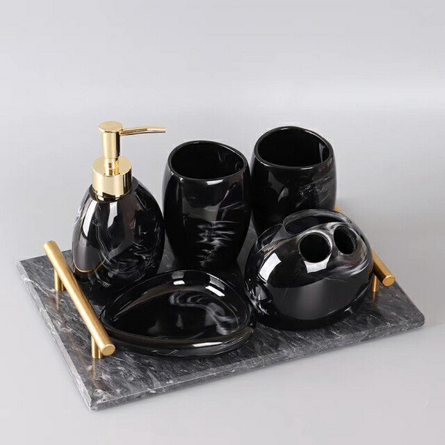 高級サニタリー6点セットディスペンサー 歯ブラシスタンド ．洗面所用品の通販は 38,313円