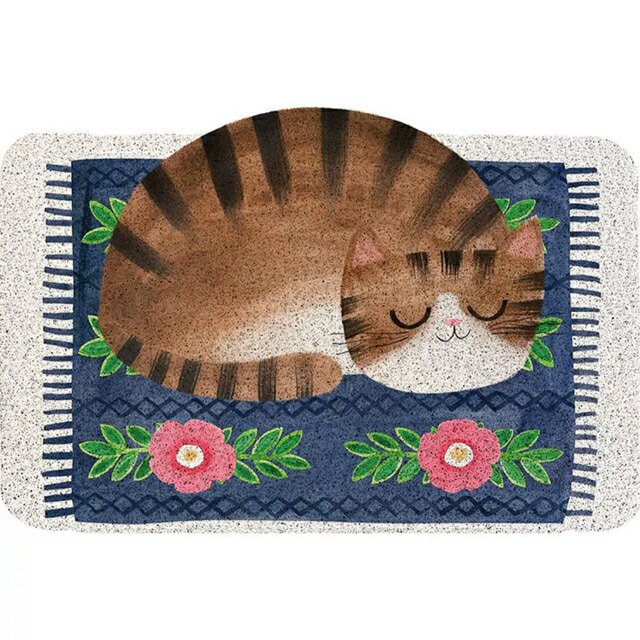 ラグマット 泥落とし 洗える 玄関マット 屋外 屋内 カーペット 猫柄雑貨の通販は
