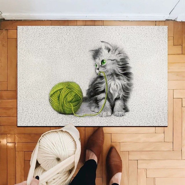 ラグマット 泥落とし 洗える 玄関マット 屋外 屋内 カーペット 猫柄雑貨の通販は