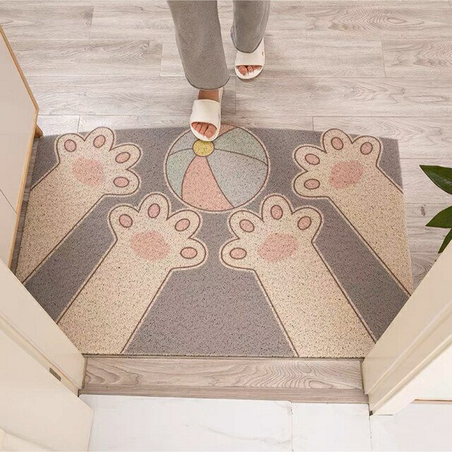 ラグマット 泥落とし 洗える 玄関マット 屋外 屋内 カーペット 猫足の通販は