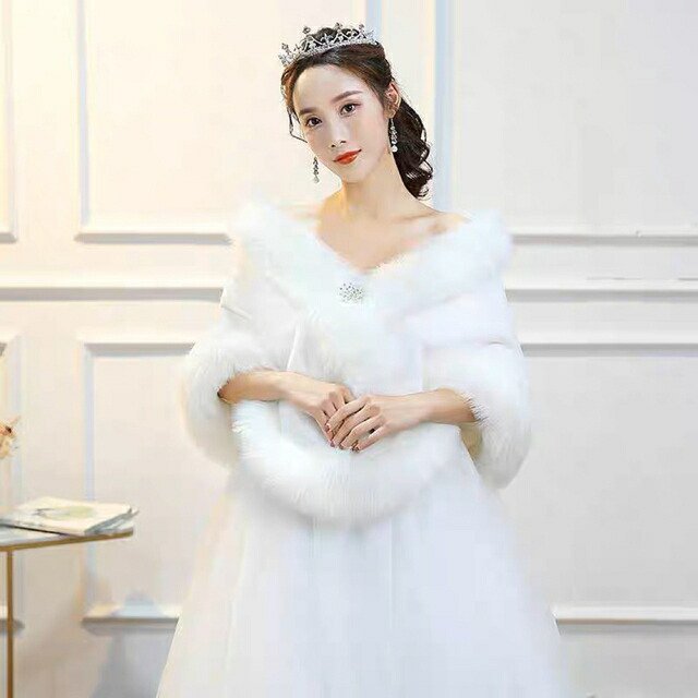 豪華肩掛け 大判ショール ファーストール 毛皮風ケープ 結婚式 ボレロ ポンチョ