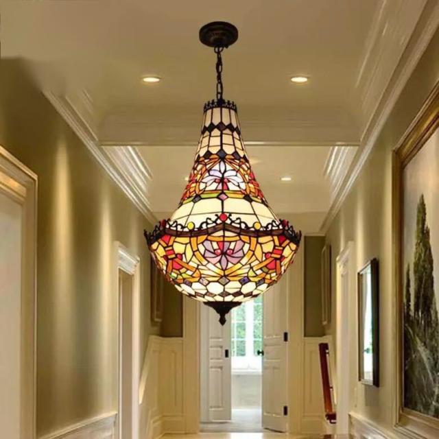 ステンドグラス ペンダントライト 豪華天井照明ステンドグラスランプ ガラス工芸品 ステンドグラス ペンダントライト 豪華天井照明ステンドグラスランプ