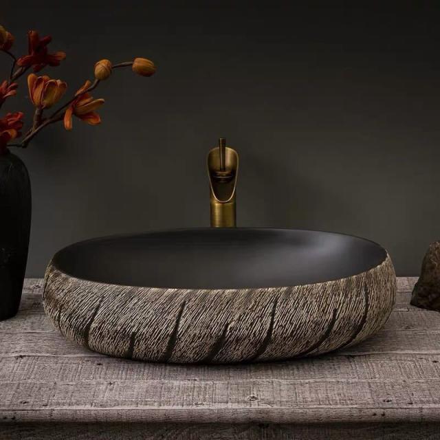 洗面台 洗面ボウルセット 洗面ボール 陶器 手水鉢 ．手洗器 手洗い鉢 洗面器 蛇口 排水金具付き