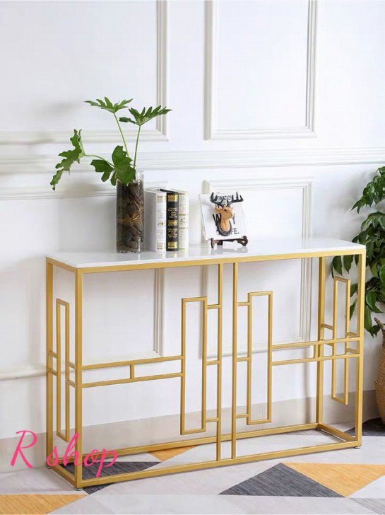 高級サイドテーブル コンソールテーブル 人造大理石玄関テーブル 花台