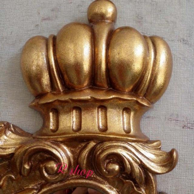 Aミラー吊鏡 壁掛け鏡 ．壁掛けミラー 豪華ウォールミラ 高級豪華鏡 アンティーク調 39x57cm