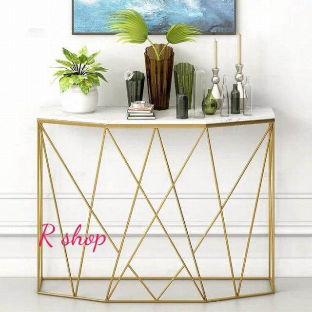 高級サイドテーブル 人造大理石コンソールテーブル ．玄関テーブル