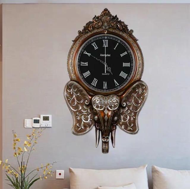 壁掛け時計 クロックかけ時計 掛け時計 豪華 象掛け時計