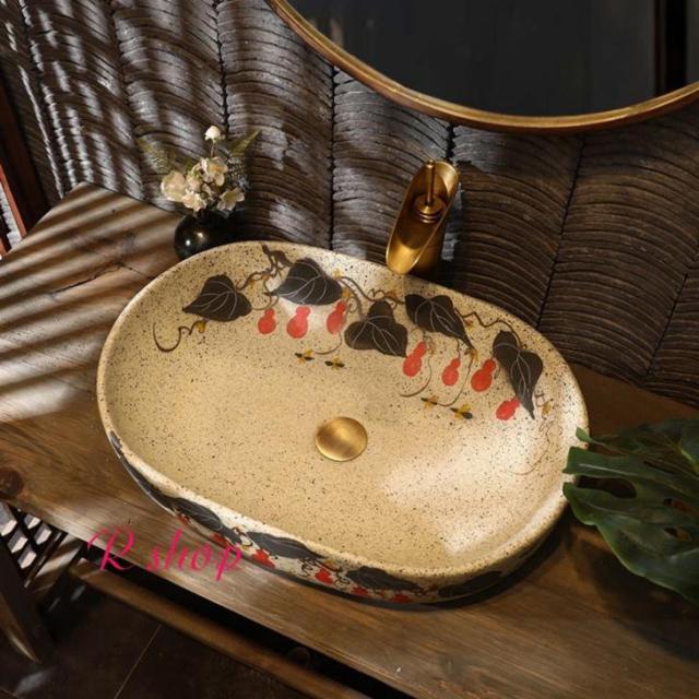 高級洗面台 洗面ボウルセット 洗面ボール 陶器 手水鉢 手洗器 手洗い鉢 洗面器 蛇口 排水金具付き