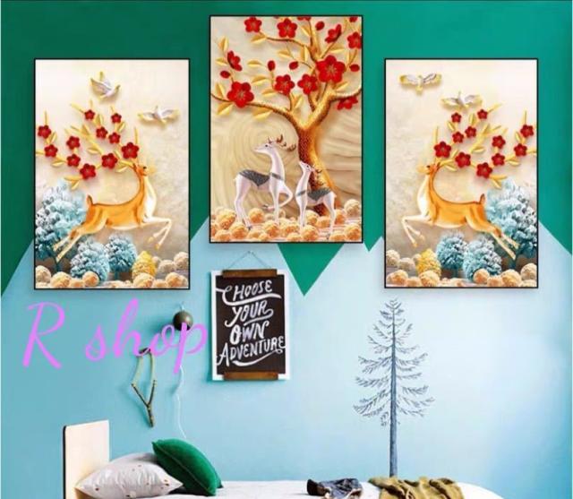 壁飾りアートパネル プリント． 絵画 インテリア 壁掛け キャンバスプリントポスター3枚 40x60