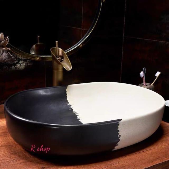 置き型洗面ボウルセット 手洗い器 デザイン 陶磁器 手洗い鉢 洗面台