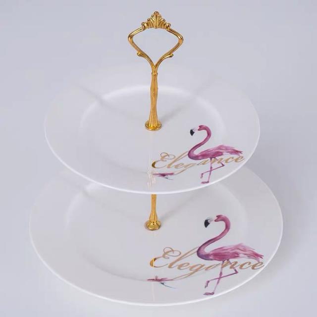 ケーキ スタンド プレート2段セット アフタヌーンティー フルーツ トレー 皿の通販は